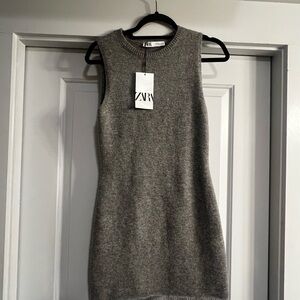 Zara Gray Sleeveless Dress